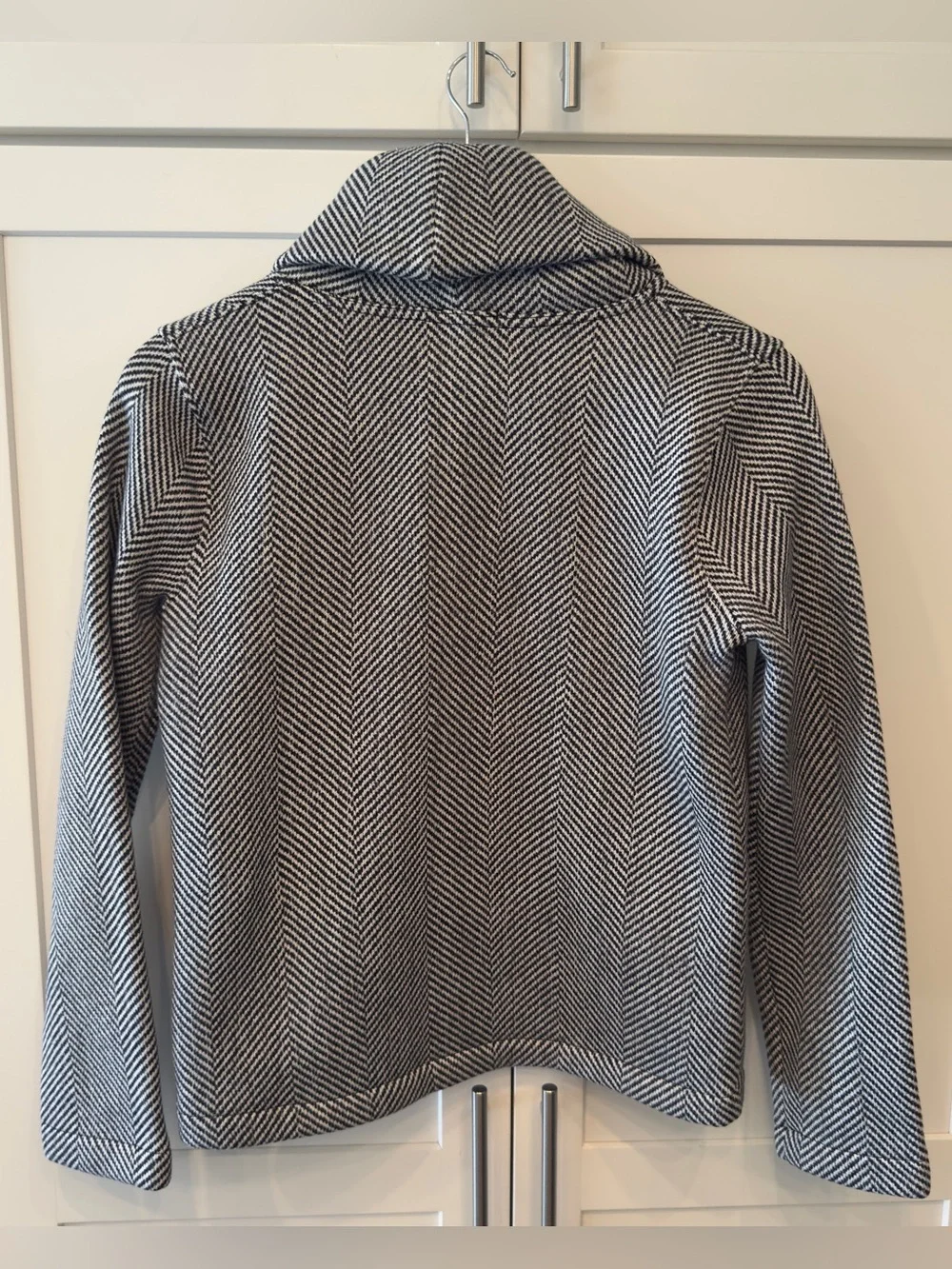 J.Crew Factory Herringbone Fleece-Lined Funnelneck Pullover Sweater Size S